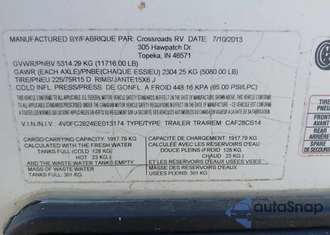 2014 Hyundai Santa Fe z USA, uszkodzony, nr VIN 4V0FC2824EE013174